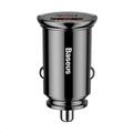 Baseus Circular Plastic nabíječka do auta 30W (PD3.0, QC4.0+ SCP AFC) černá
