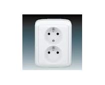 Obrázek k produktu: ABB  Tango zásuvka dvojnásobná s ochrannými kolíky, bílá