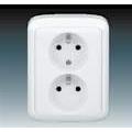 Obrázek k produktu: ABB  Tango zásuvka dvojnásobná s ochrannými kolíky, bílá