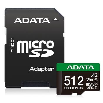 Adata Speed Plus/Micro SD/512GB/UHS-I U3 / Class 10/+ Adaptér
