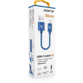 ALIGATOR PREMIUM 2A kabel, 50cm USB-C, modrá