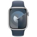 APPLE Watch Series 9 GPS 41mm Silver Aluminium Case with Storm Blue Sport Band - S/M