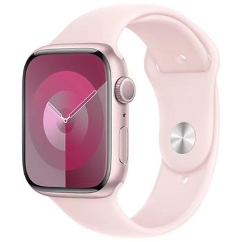 APPLE Watch Series 9 GPS 45mm Pink Aluminium Case with Light Pink Sport Band - S/M