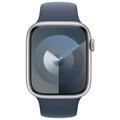 APPLE Watch Series 9 GPS 45mm Silver Aluminium Case with Storm Blue Sport Band - M/L