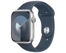 Obrázek k produktu: APPLE Watch Series 9 45mm Stříbrný hliník s bouřkově modrým sportovním řemínkem S/M