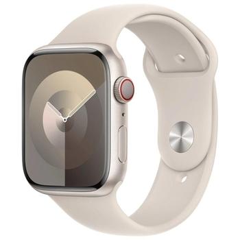 APPLE Watch Series 9 GPS + Cellular 45mm Starlight Aluminium Case with Starlight Sport Band - S/M
