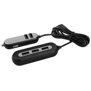 AVACOM CarHUB nabďż˝jeďż˝ka do auta 5x USB vďż˝stup, ďż˝ernďż˝