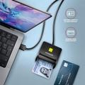 AXAGON CRE-SM3N, USB-A FlatReader čtečka kontaktních karet Smart card (eObčanka), kabel 1.3m