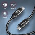 AXAGON BUCM4X-CM05AB NewGEN+ kabel USB-C <-> USB-C, 0.5m, USB4 Gen 3×2, PD 240W 5A, 8K HD, ALU,oplet