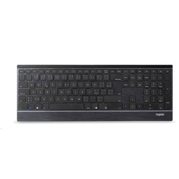 RAPOO set klávesnice a myš 9500M Multi-mode Wireless Ultra-slim Desktop Combo Set (kláv. - šedá/kovo