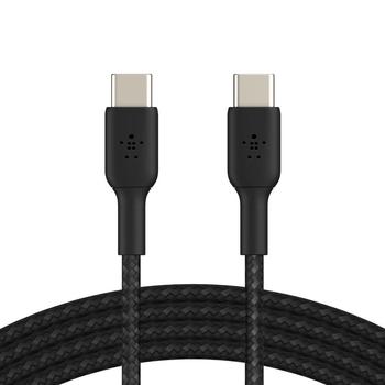 BELKIN kabel oplétaný USB-C - USB-C, 1m, černý