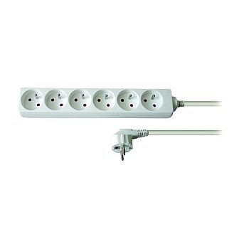 Prodlužovací přívod 6z.  3m, 3 x 1mm2, bílý  PP62