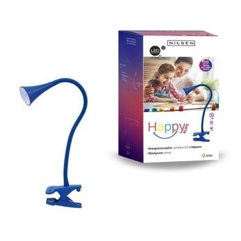 NILSEN LED stolní lampa HAPPY klips 2,5W, modrá  PX029