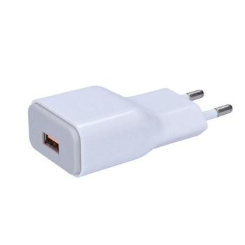 USB nabíjecí adaptér, fast charge: 1x USB Qualcomm, 5V2A/9V1.5A/12V1A, AC 230V, bílošedý   DC51