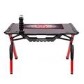 ULTRADESK HernÄŹĹĽËť stÄŹĹĽËťl INVADER - RED, 120x64 cm, 75 cm, podsvÄŹĹĽËťcenÄŹĹĽËť, s XL podloÄŹĹĽ