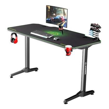 ULTRADESK HernÄŹĹĽËť stÄŹĹĽËťl FRAG - GREEN, 140x66 cm, 76 cm, s XXL podloÄŹĹĽËťkou pod myÄŹĹĽËť, s 