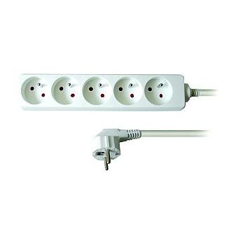 Solight prodlužovací přívod, 5 zásuvek, bílý, 1,5m - PP40