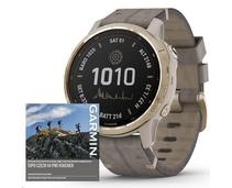 Obrázek k produktu: GARMIN fenix 6S PRO Solar, LightGold/Suede Band (MAP/Music)