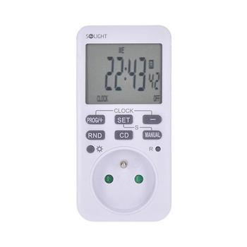Solight digitální týdenní časový spínač, 16 režimů, podsvícený velký LCD - DT33