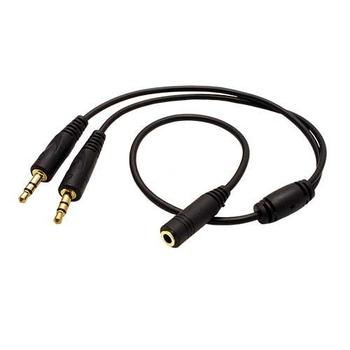 Redukce audio 4 pólový jack3.5F - 2x jack3.5M