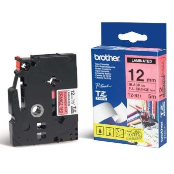 TZ páska laminovaná BROTHER TZE-B31, oranžová-černá