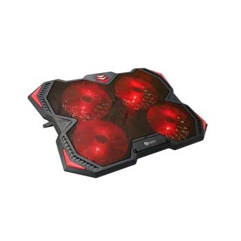 Chladící podložka C-TECH Zefyros (GCP-01R), casual gaming, 17,3'', červené podsvícení, regulace otáč