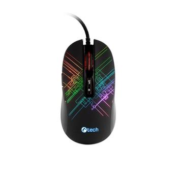 Herní myš C-TECH Dusk (GM-27L), casual gaming, 3200 DPI, 5 RGB módů podsvícení, USB