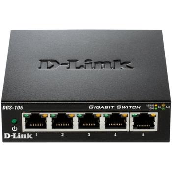D-Link DGS-105 kovový 5-port 10/100/1000 Switch
