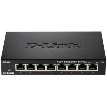 D-Link DES-108 kovový 8-port 10/100 Desktop Switch