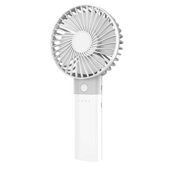 Platinet PRDF6107 kapesní ventilátor 10 cm, funkce powerbanky 4000 mAh, bílá-šedá