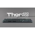 Plochá mechanická klávesnice Genesis Thor 420 RGB US, Content Slim Blue switch, software