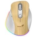 GENIUS Ergo 9000S Pro Pine Wood/ duální Bluetooth+2,4GHz/ 2400dpi/ bezdrátová/ 6 tlačítek/ dobíjecí/