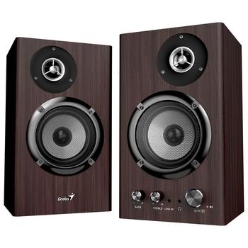 GENIUS repro SP-HF1812BT Dark Brown/ 2.0/ 50W/ Bluetooth 5.3/ dřevěné/ barva tmavé dřevo