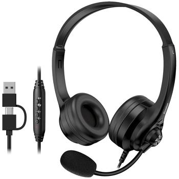 GENIUS headset HS-235U/ USB-C/ USB/ Copilot/ délka kabelu 2,4 m