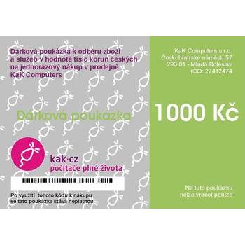 Dárková poukázka kak.cz 1000 Kč