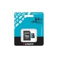 Kingston Canvas Go Plus A2/Micro SDXC/64GB/UHS-I U3 / Class 10/+ Adaptér