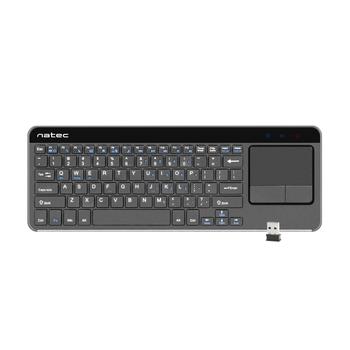 Bezdrátová klávesnice s touch padem pro Smart TV Natec Turbot, hliníkové tělo