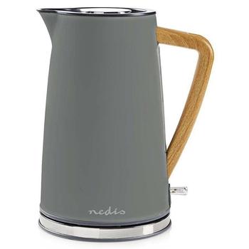 NEDIS rychlovarná konvice/ objem 1,7 l/ Soft-Touch/ 1850 - 2200 W/ nerezová ocel/ šedá