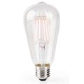NEDIS Wi-Fi chytrá LED žárovka s vláknem/ E27/ ST64/ 5W/ 230V/ 500lm/ 2700K/ teplá bílá/ stmívatelná