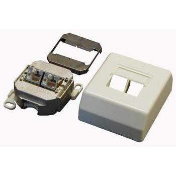 Zásuvka 2x RJ45 na zeď na omítku