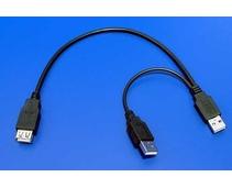 Obrázek k produktu: OEM  USB 2.0 prodlužovací Y kabel, 0,3m