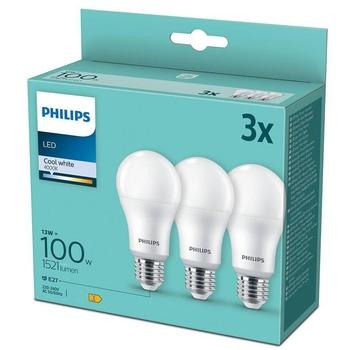 LED žárovka Philips E27 13W 4000K 230V A65  SET3ks  P694906