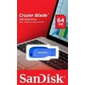 SanDisk Cruzer Blade 64GB USB 2.0 elektricky modrá