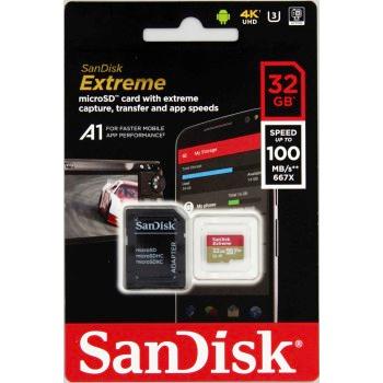 SanDisk Extreme microSDHC 32GB 100MB/s + adaptér