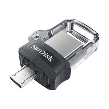 SanDisk Ultra Dual Drive m3.0 64GB / USB 2.0 Typ Micro B / USB 3.0 Typ-A / šedá