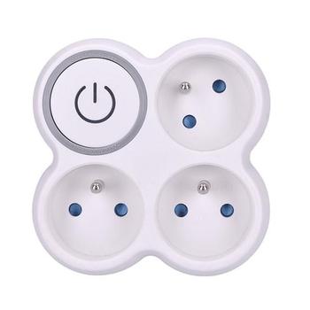 Solight rozbočka, 3x 10A, bílá-šedá, vypínač - P106