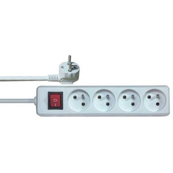 Solight prodlužovací přívod, 4 zásuvky, bílý, vypínač, 7m - PP34