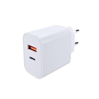 nab.230V/5V  1xUSB-Az.+USB-Cz. 20W bílá