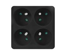 Obrázek k produktu: SOLIGHT Solight rozbočka, 4 x 10A, černý (black)