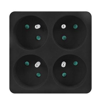 Solight rozbočka, 4 x 10A, černá - P108B